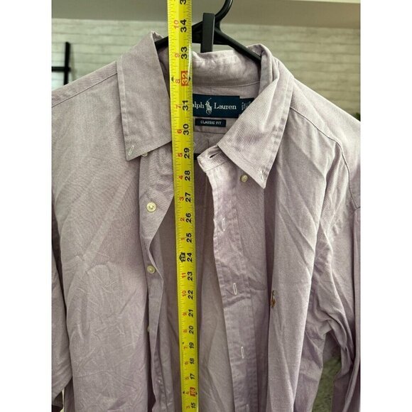 Polo Ralph Lauren Purple Classic Solid Button-Down Oxford Shirt Mens Size 16.5 - Picture 5 of 6